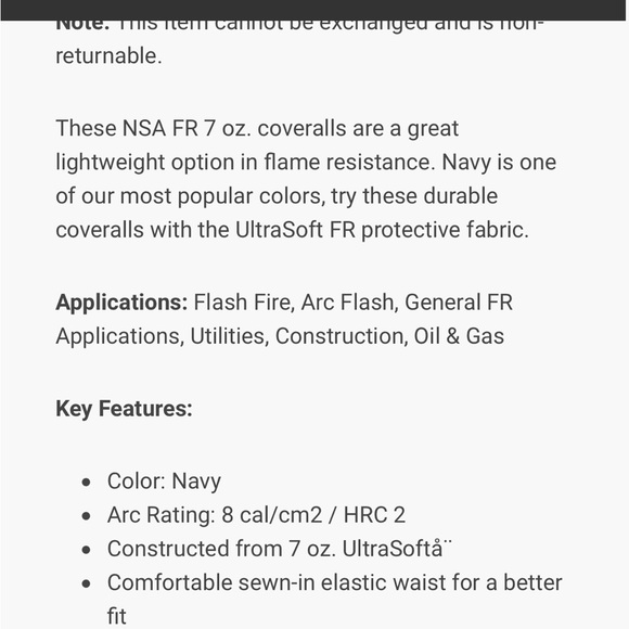 Flame resistant coveralls - Picture 2 of 8